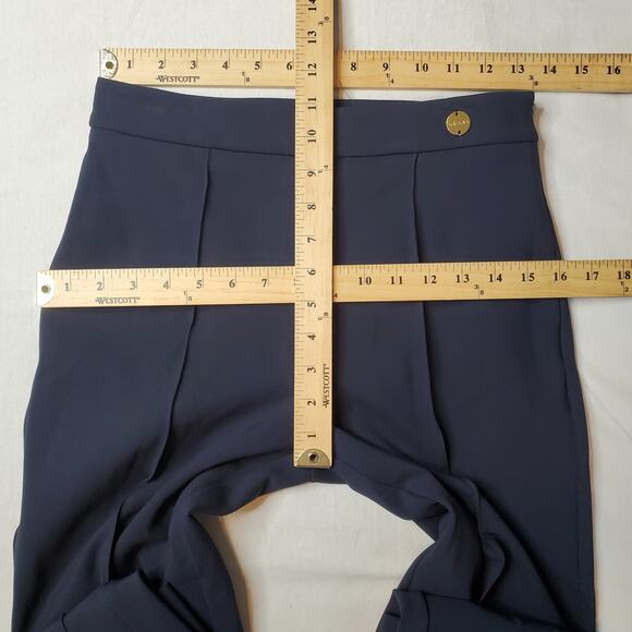 Callas Milano Women's Size 42 (US-6) NWT Lola Compact Crepe High Waist Pant Blue - Picture 2 of 9